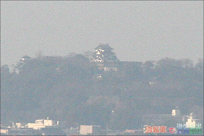 正楽寺山山頂から見た彦根城