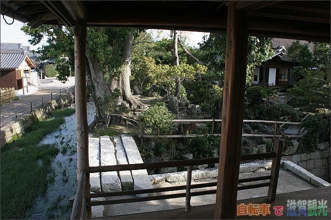 大庄屋諏訪家屋敷の茶室から見る天神川