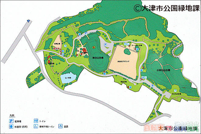 滋賀県大津市の茶臼山公園の案内図