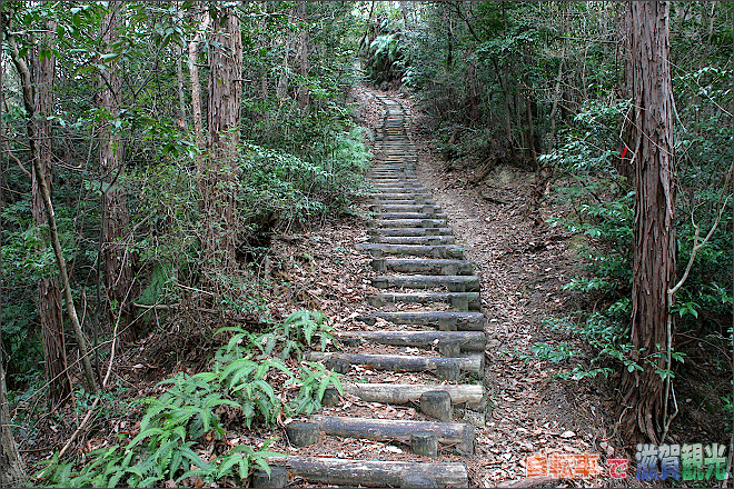 鏡山登山道の階段